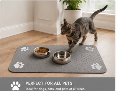 🐾 Absorbent Pet Feeding Mat | Waterproof & Quick-Dry