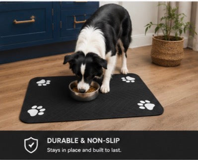🐾 Absorbent Pet Feeding Mat | Waterproof & Quick-Dry