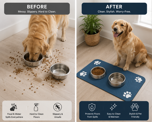 🐾 Absorbent Pet Feeding Mat | Waterproof & Quick-Dry