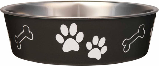 Bella Dog Bowls- Stainless Steel Dog & Cat Bowls - Spill Proof Dog Food Bowl, Cat Bowl, Puppy Essentials & Pet Supplies Great for Home & Travel (Medium 20-35 Lbs, Espresso)