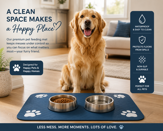 🐾 Absorbent Pet Feeding Mat | Waterproof & Quick-Dry